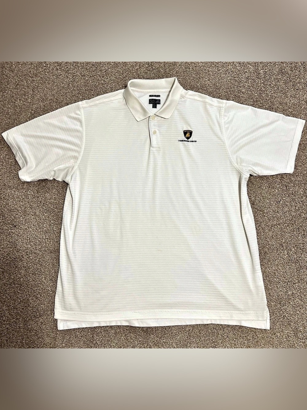 adidas Lamborghini Denver Men's Polo Golf Top in White Size XL